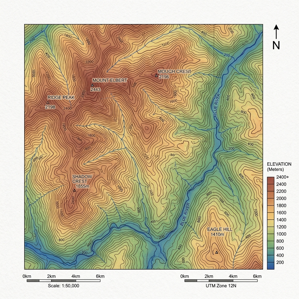 Contour Elevation Map 1